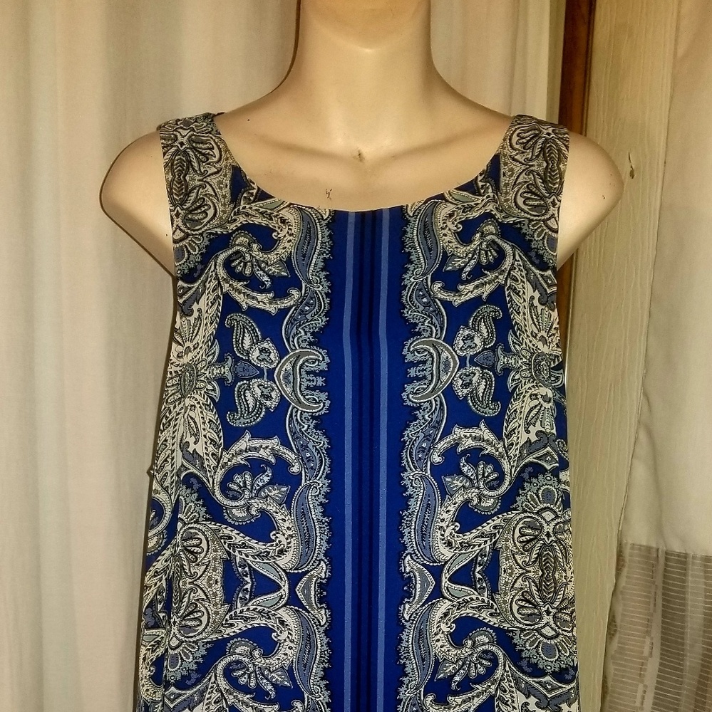 MAX STUDIO Paisley Trapeze Shift Dress